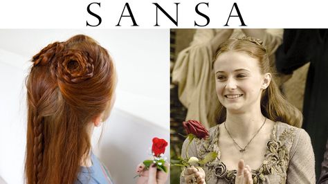 Game of Thrones Hair - Sansa Stark Hand's Tourney Medevial Hairstyle, Sansa Stark Hair, Plaits Tutorial, Game Of Thrones Hair, Daenerys Targaryen Hair, Braid Tutorials, Medieval Hairstyles, Popsugar Beauty, Sansa Stark