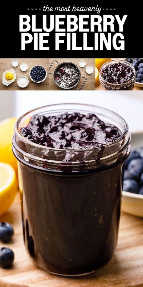 This make-ahead blueberry pie filling is mind blowingly good and the best part is that it only requires 4 simple ingredients to make. Easy Blueberry Pie Filling, Homemade Blueberry Pie Filling, Frozen Blueberry Pie, Blueberry Pie Filling Recipes, Mini Blueberry Pies, Easy Blueberry Pie, Fresh Blueberry Pie, Homemade Gravy Recipe, Homemade Blueberry Pie