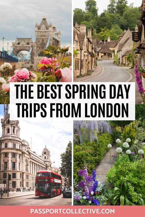 The ultimate 20 spring day trips from London. England is warming up and its a perfect time to day trip from London. Discover sights like Cambridge, Oxford and Stonehenge come to life. Make the most of your England vacation, head out of London and explore how beautiful England is in the Spring. Let's day trip! #London #england #spring #cambridge #oxford Spring Travel Destinations, Stonehenge England, England Vacation, Beachy Head, Spring Break Destinations, Day Trips From London, United Kingdom Travel, Visiting England, London Spring