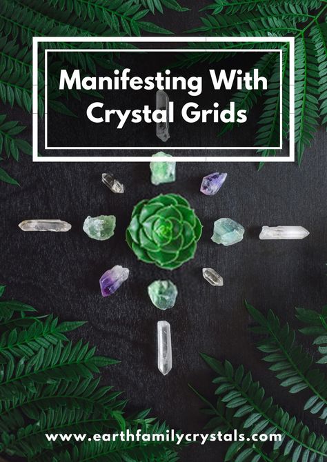 Manifesting with Crystal Grids: Creating, Charging, and Setting Your Intention If you’ve been experimenting with crystals, then take your interest a step further and learn how to actually MANIFEST abundance, love, prosperity, peace, and overall positivity in your life by creating crystal grids. The perfect geometry wit Crystal Grids For Beginners, Crystal Alter, Crystals Healing Grids, Crystal Mandala, Pretty Crystals, Crystal Rocks, Grid Wall, Zen Den, Crystals For Manifestation