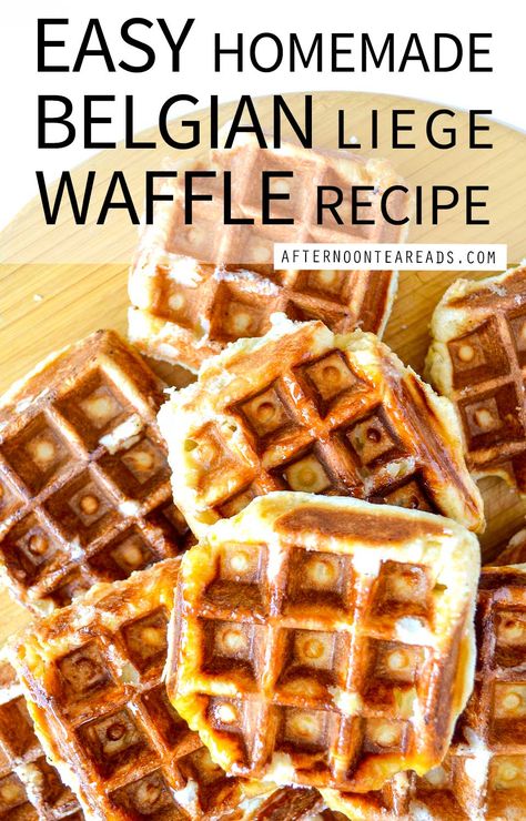 Mini Belgian Waffle Recipe, Belgium Waffle Recipe Easy, Liege Belgium Waffles, French Waffle Recipe, Sweet Belgian Waffle Recipe, Leige Waffles Recipe, Belgian Liege Waffles, Belgium Liege Waffle Recipe, Sourdough Belgian Waffle Recipe