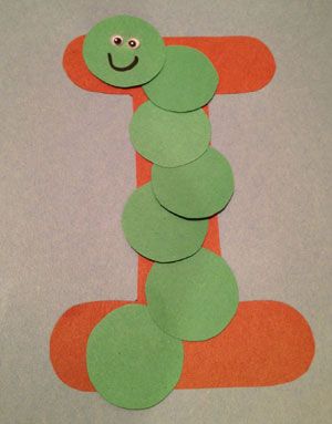 Preschool Inchworm Craft, I Is For Inchworm, Inchworm Craft Preschool, Letter I Crafts For Preschool, Preschool Letter I Activities, Letter I Crafts For Kindergarten, Inch Worm Craft, Abc Crafts For Preschoolers, I Is For