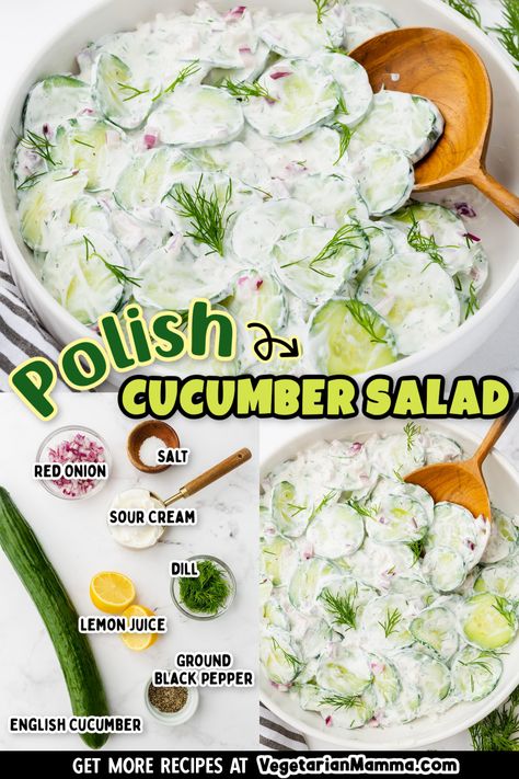 Cucumber Cream Salad, Sourcream Dill Cucumber, Swedish Cucumber Salad, Armenian Cucumbers Recipes, Polish Cucumber Salad Sour Cream, Mizeria Cucumber Salad, Polish Cucumber Salad, Armenian Cucumber Recipes, California Roll Cucumber Salad