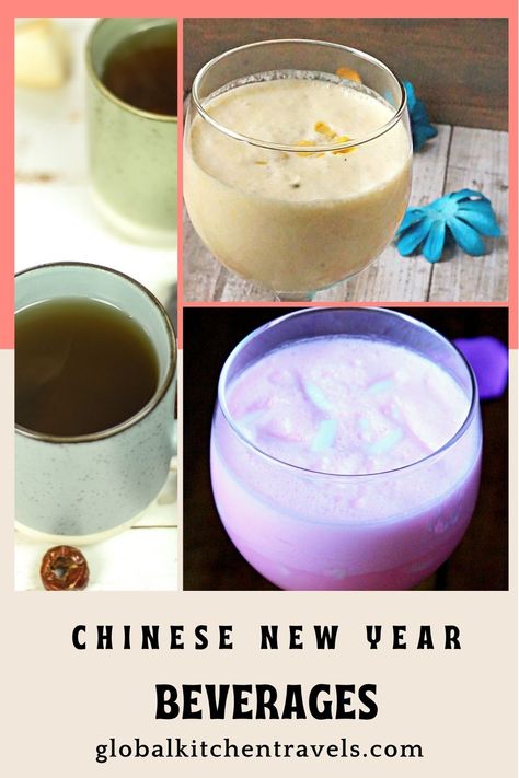 Chinese New Year Drinks, Chinese Drinks, China For Kids, Chinese New Year Recipes, Chinese Drink, New Year Recipes, New Year's Drinks, Juice Smoothies Recipes, Smoothies Recipes