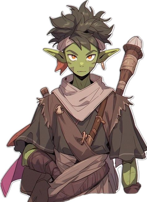 Goblin Anime Art, Dnd Goblin Wizard, Female Goblin Character Art, Goblin Oc Male, Goblin Dnd Character Design, Dnd Goblin Character Design, Male Goblin Art, Goblin Art Dnd, Goblin Character Art