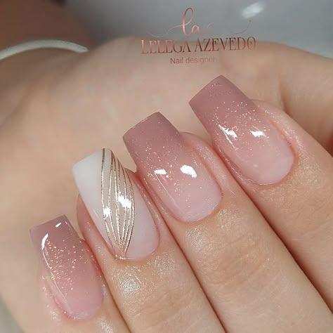 Nailart Tutorial, Elegant Touch Nails, Manicure Nail Designs, Nude Nail Designs, Fancy Nails Designs, Work Nails, Pretty Nail Art Designs, White Nail, Short Acrylic Nails Designs