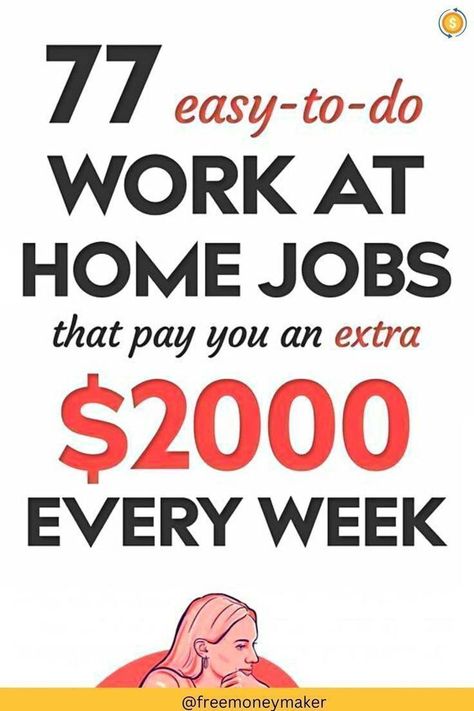 77 Easy work at home jobs that pay you an extra $2000 every week... Hotel Jobs, Make 100 A Day, Work At Home Jobs, At Home Jobs, Online Work From Home, Making Extra Cash, Social Media Jobs, Work At Home, Part Time Jobs