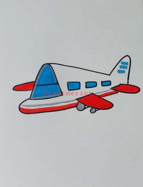 Drawings With Color, Cartoon Airplane, Step Drawing, Drawing Easy, Step By Step Drawing, Easy Drawings, Step By Step, Drawings, Quick Saves