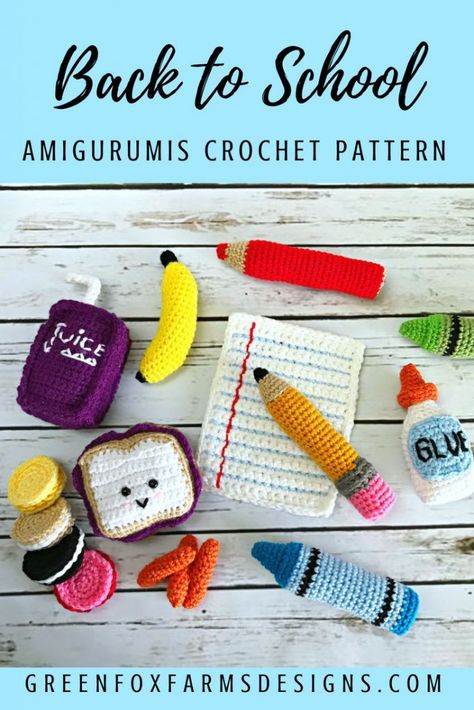 Back to School Amigurumis Pattern Back To School Crochet, School Crochet, Crochet School, Teacher Presents, Hats Crochet, Gifts Crochet, Learning To Embroider, Crocheting Patterns, Beginners Crochet