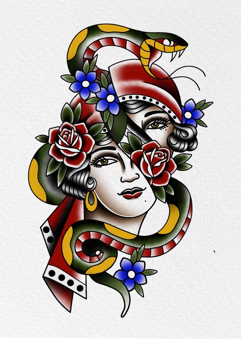 Masquerade Tattoo, Old Scool, American Tattoos, Leather Carving, American Traditional Tattoo, Neo Traditional, Tattoo Design Drawings, American Traditional, Skin Art