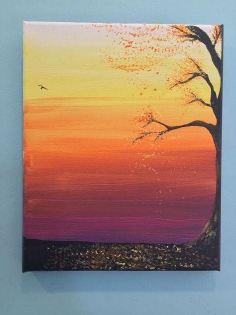 40 Beautiful Sunset Acrylic Painting Ideas For Beginners – Hobby Lesson Sunset Painting Beginner, Fall Sunset Painting, Easy Sip And Paint Ideas, Sunset Painting Easy, Acrylic Painting Ideas For Beginners, Sunset Acrylic Painting, Paint Diy Crafts, Sunset Acrylic, Keep Practicing