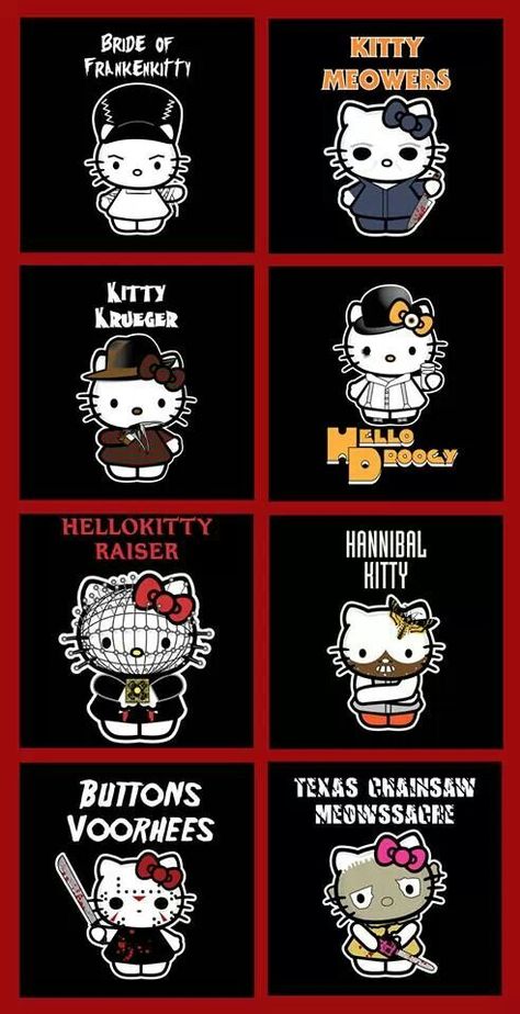 Horror Hello Kitty shirts Freddy Krueger Hello Kitty, Freddie Krueger, Hello Kitty Tattoos, Charmmy Kitty, Hello Kitty Images, Hello Kitty Aesthetic, Hello Kitty Characters, Kitty Drawing, Hello Kitty Drawing