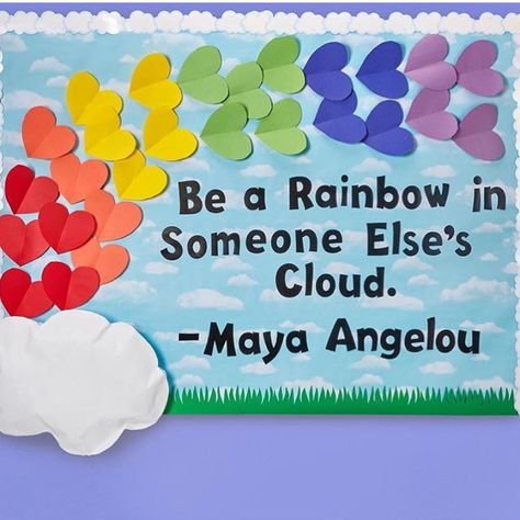 Spring Bulletin Boards Preschool, Daycare Bulletin Boards, Rainbow Theme Classroom, Rainbow Bulletin Boards, March Bulletin Board, Bulletin Boards Theme, Work Bulletin Boards, Art Bulletin Boards, Summer Bulletin Boards