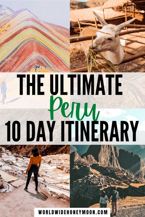 Peru Honeymoon, Travel To Peru, Peru Itinerary, Peru Machu Picchu, Rainbow Mountains Peru, Peru Travel Guide, South America Destinations, Best Honeymoon Destinations, Machu Picchu Peru