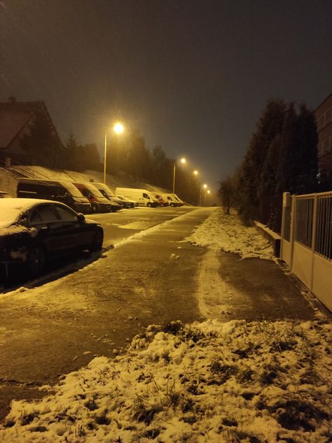 Typical 'night walk' view in Slavic country during winter. (Slovakia) Slavic Winter, Slavic Core, Slavic Aesthetic, Slavic Doll, Night Walks, Night Walk, Artsy Photos, Aesthetic Winter, Book Talk