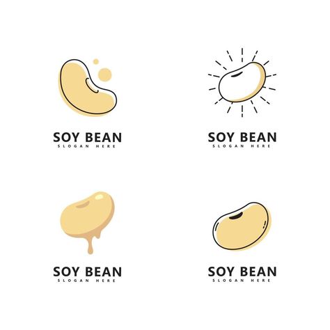 Bean Logo Design, Healthy Logo Ideas, Jar Logo, Healthy Logo, Packaging Snack, Organic Logo Design, Soy Bean, Milk Packaging, Food Vector