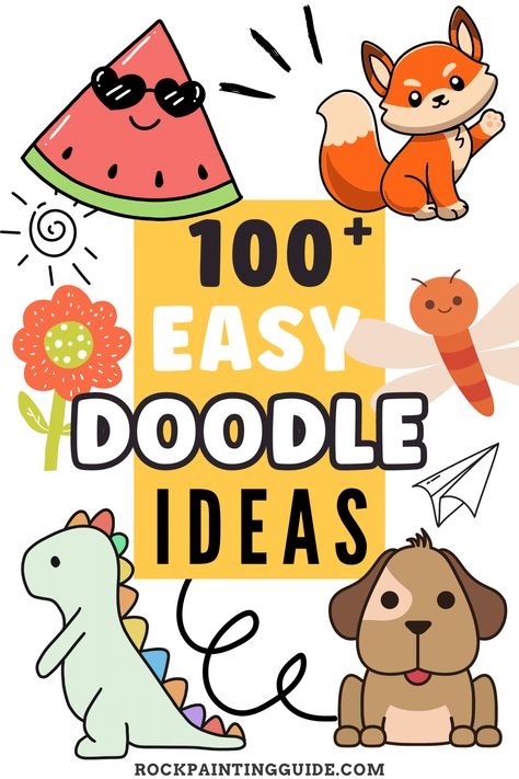 Looking for some fun and easy drawing ideas for your kids? Look no further! This blog post has a huge collection of cute drawing ideas for kids of all ages. From animals to food to mythical creatures, there's something for everyone. So grab some paper and pencils and let your kids' imaginations run wild! Easy Way To Draw Animals, Easy Art Pictures To Draw, Doodle Animals Cute, Fun Art Designs, Something Fun To Draw, Easy Drawings Cute Simple, Easy Pictures To Draw For Kids, Animal Doodles Cute, Colourful Easy Drawings