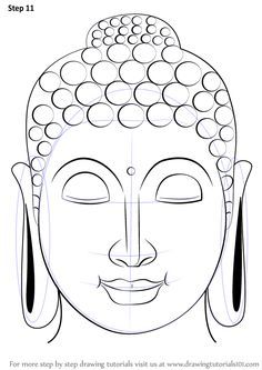 Learn How to Draw Buddha Face (Buddhism) Step by Step : Drawing Tutorials Buddha Drawing, Buddha Painting Canvas, Buddha Art Drawing, Buddha Face, Buddha Wall Art, Buddha Art Painting, Afrikaanse Kunst, Buddha Painting, Canvas Painting Diy