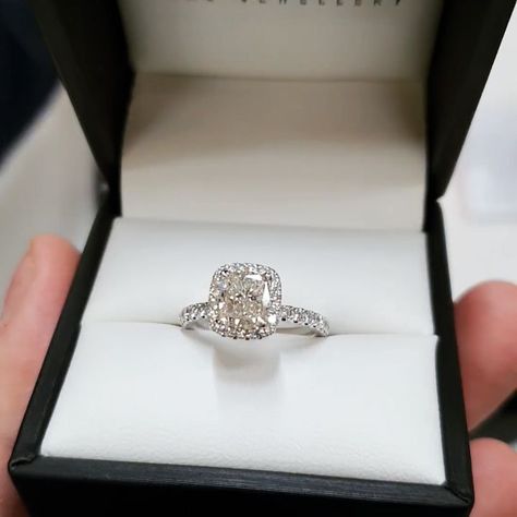 Cushion Halo, Cushion Cut Engagement Ring, Cushion Ring, Engagement Ring Shapes, Cushion Cut, Diamond Engagement, Wedding Engagement, Halo, Jewellery And Watches