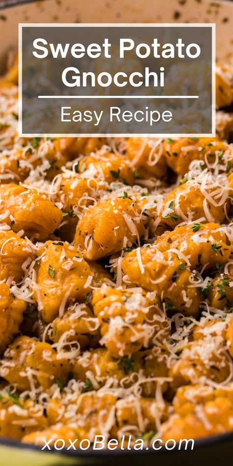 Potato Noche Recipe, Gnocchi And Sweet Potato Recipes, Gnocchi With Sweet Potato, Sweet Potato Gnocchi Meal, Gnocchi Recipes Sweet Potato, Trader Joes Sweet Potato Gnocchi Recipes, Sauce For Sweet Potato Gnocchi, Gf Sweet Potato Gnocchi, Sweet Potato Gnocchi Recipe Sauces