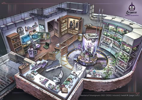 Cute Minecraft Kitchen, Sci Fi Kitchen, Sci Fi House, Feng Zhu Design, Scifi Interior, Interior Concept Art, Feng Zhu, Secret Lair, Secret Base