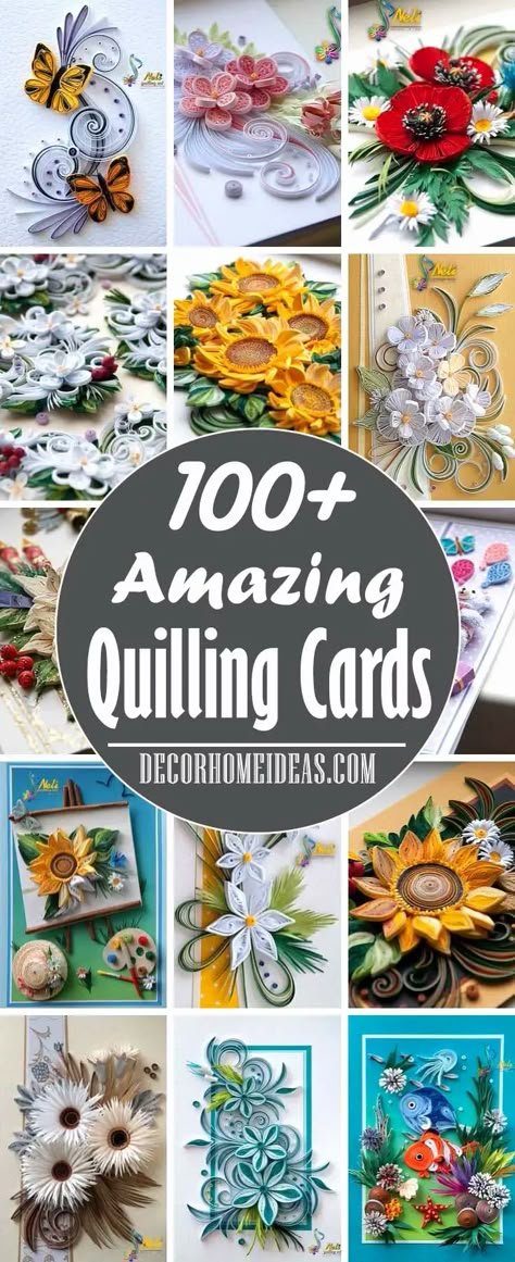 Quilling Cards Ideas, Free Quilling Patterns, Quilling Patterns Tutorials, Quilling Images, Quilling Birthday Cards, Diy Quilling Crafts, Quilling For Beginners, Quilling Flower Designs, Neli Quilling