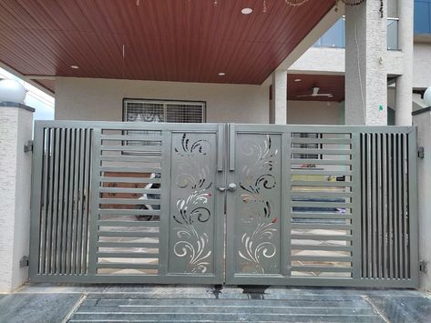 Ms Gate Design Modern, Main Grill Gate Design, Modern Iron Gate Designs, Boundary Design, Ms Gate, Compound Gate, Latest Main Gate Designs, Modern Steel Gate Design, Latest Gate Design