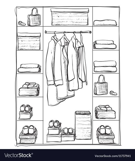 Wardrobe Sketch, Interior Design Vector, Boys Room Diy, Drawing Furniture, Furniture Sketch, Furniture Design Sketches, Interior Architecture Drawing, Interior Design Drawings, Interior Design Sketches