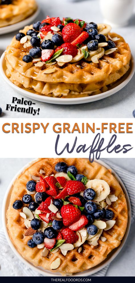 Wheat Free Waffles, Healthy Grain Free Breakfast, Grain Free Waffles, Eclipse Breakfast Ideas, Grain Free Dinners, Grain Free Breakfast Ideas, Grain Free Lunch, Gut Friendly Breakfast, Grain Free Waffle Recipe