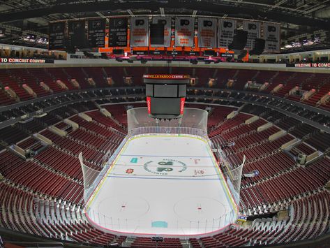 Flyers Season Opener: Sights & Sounds in an Empty Wells Fargo Center Have A Safe Trip, Wells Fargo Center, Philadelphia Sports, Ea Sports, Sports Stadium, Wells Fargo, Philadelphia Flyers, White Noise, Opening Night