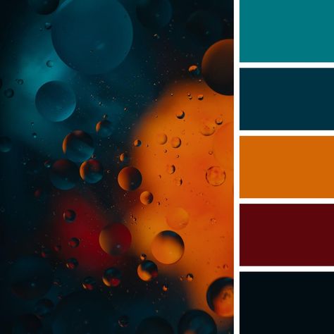 Teal and orange Black Orange Blue Color Palette, Orange Black Colour Palette, Red Black Brown Color Palette, Anger Color Palette, Color Palette With Red And Blue, Campfire Color Palette, Energetic Color Palette, Color Palette Dark Blue, Tabaxi Warlock