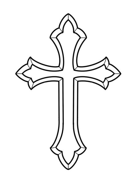 Drawing Of Cross, Cross Art Drawing, Cross Tattoo Outline, Cross Outline Tattoo, Cross Drawing Christian, Cross Tattoo Stencil, Jesus Stencil, Alt Diys, Cross Stencil