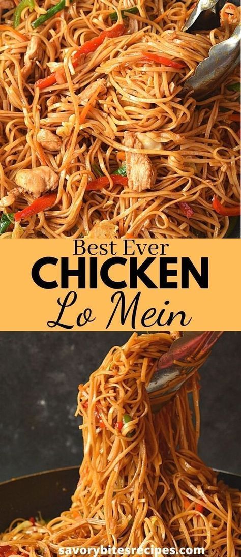 Try this best ever-better than restaurants Chicken Lo Mein!Best and spicy recipe of Chicken Lo Mein stir fry,better than Chinese take out. This is very authentic lo mein recipe to make,that too with best ever homemade sauce. #savorybitesrecipes #chickenlomein #lomeinrecipe #recipe #chicken #chinesefood #chickenlomeinrecipe Spicy Chicken Lo Mein Recipe, Lo Mein Sauce, Chinese Food Takeout, Chicken Lo Mein Recipe, Lo Mein Recipe, Chicken Lo Mein, Lo Mein Recipes, Bites Recipes, Savory Bites