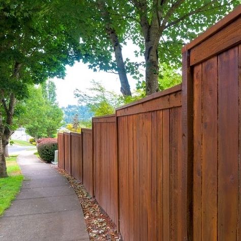 Fence Stain Colors, Cedar Fence Stain, Cedar Split Rail Fence, Staining Wood Fence, Wood Fence Installation, Deck Stain Colors, Exterior Wood Stain, Fence Stain, Cedar Lumber