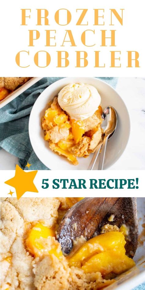 Frozen Peach Cobbler, Golden Graham Smores Bars, Frozen Peach Cobbler Recipe, Golden Graham Smores, Joanne Fluke Recipes, Peach Cobbler With Bisquick, Frozen Fruit Recipes, Peach Cobbler Dump Cake, Joanne Fluke