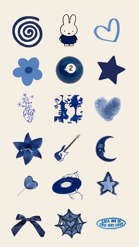 Blue Y2k Stickers, Blue Diy Phone Case, Aesthetic Blue Collage, Blue And Grey Aesthetic Wallpaper, Handmade Sticker Ideas Aesthetic, Poster Paper Design, Blue Phone Case Stickers, Phone Case Ideas Blue, Blue Star Png