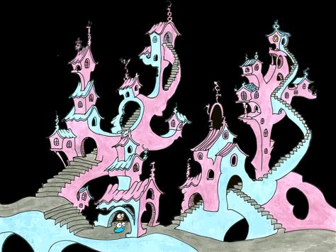 I love Dr. Seuss' drawings of cities and houses! Dr Seuss House, Dr Seuss Drawings, Dr Seuss Illustration, Dr Seuss Art, Dr Seuss Quotes, Dr Seuss Birthday, Seuss Quotes, Dr Suess, The Lorax