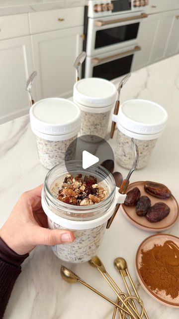 Over Night Oats In A Jar, Rolled Oats Recipe Overnight, Suhoor Recipes, Pecan Overnight Oats, Ramadan Series, Chopped Dates, Oat Meal, Old Fashioned Oats, Old Fashion Oats