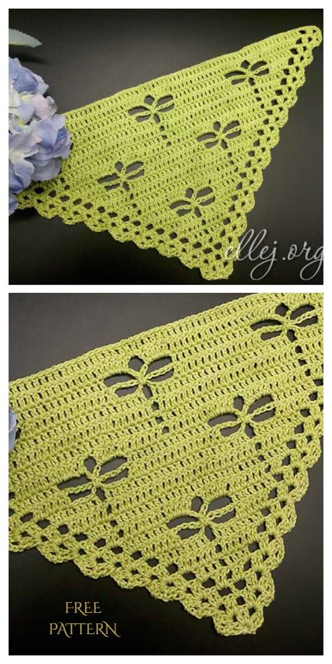 Dragonfly Stitch Free Crochet Patterns Crochet Shawlette, Diy Tank, Poncho Crochet, Crochet Bandana, Crochet Geek, Crochet Headband Pattern, Crochet Design Pattern, Headband Pattern, Crochet Stitches Patterns