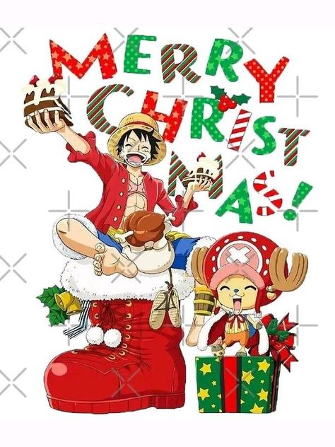 One Piece Christmas, Anime Events, One Piece Wallpaper, Red One Piece, Anime Christmas, Anime Crafts, Christmas Icons, Christmas Drawing, Anime Character Drawing