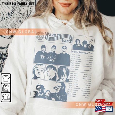 Wave To Earth Kpop Merch W2e Indie Band North America Tour 2023 Tee V1 Classic Hoodie Check more at https://tshirtfamilygift.com/product/wave-to-earth-kpop-merch-w2e-indie-band-north-america-tour-2023-tee-v1-classic-hoodie/ Indie Band, Wave To Earth, Kpop Merch, Trending Tshirts, Family Shirts, Unisex Sweatshirt, North America, Band, Sweatshirts