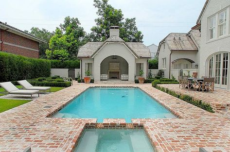 Brick Pool, Pools And Patios, Pool Decking, Living Pool, Piscina Interior, Pool Remodel, Backyard Dreams, Brick Pavers, Dream Pools