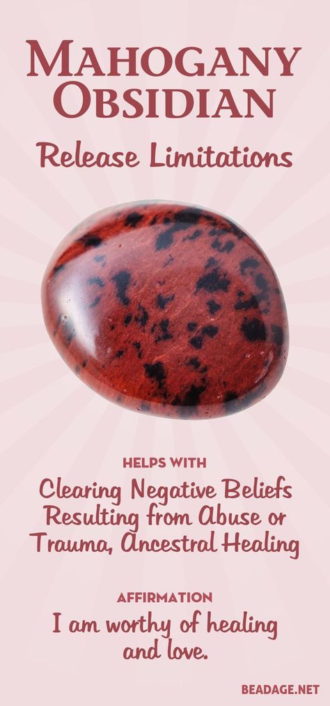 Mahogany Obsidian is useful for clearing self-imposed blocks that lurk in your subconscious due to past harmful experiences. If you feel… Mahogany Obsidian Meaning, Mahogany Crystal, Obsidian Meaning, Red Obsidian, Mahogany Obsidian, Healing Affirmations, Crystals Healing Properties, Spiritual Crystals, Crystal Therapy