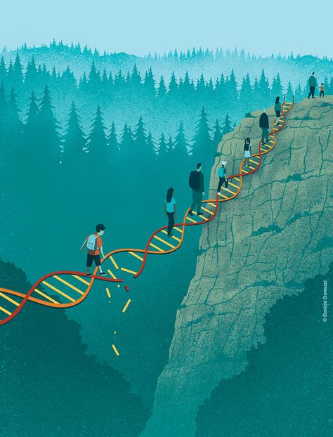 Davide Bonazzi, Biotechnology Art, Medical Artwork, Dna Art, Funny Health Quotes, Logo Design Health, Biology Art, Human Genome, Science Illustration