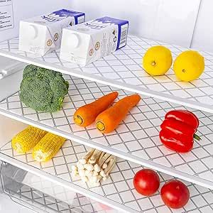 Shinlendid Refrigerator Liners Non-Slip 12IN x 10Feet, Absorbent Fridge Shelf and Drawer Liners Keep Fruits & Vegetables Fresh, Washable Refrigerator Mats, Whinte Fridge Liners, Fridge Shelf, Pantry Refrigerator, Cabinet Refrigerator, Refrigerator Liners, Cabinet Liner, Fridge Shelves, Refrigerator Drawers, Drawer Organizers