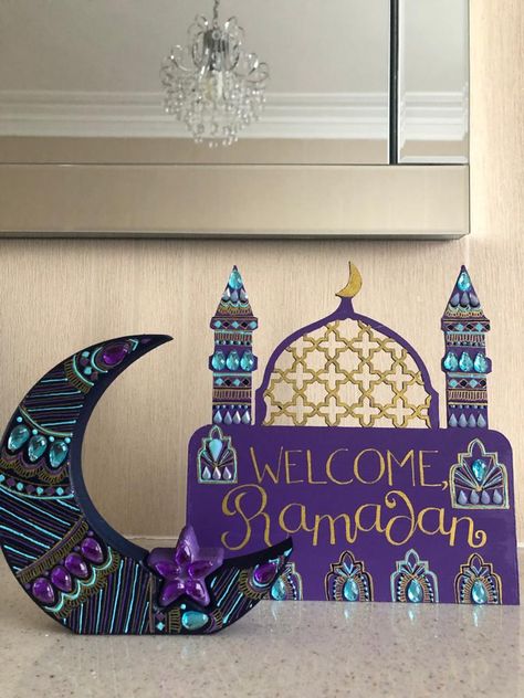 Ide Photobooth, Ramadhan Decoration, Diy Eid Decorations, Ramadan Craft, Ramadan Festival, Ramazan Mubarak, Stars Garland, Diy Eid Gifts, Eid Fitr