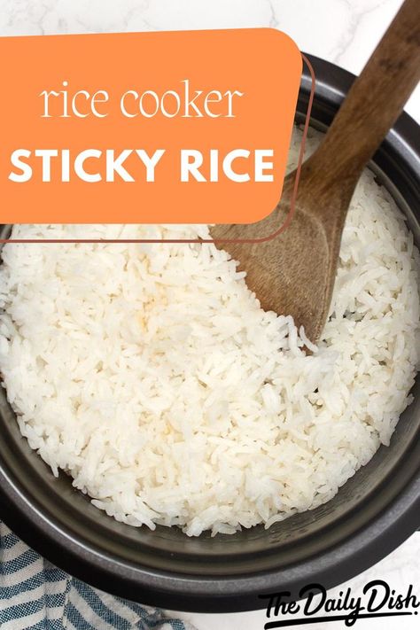 sticky rice in rice cooker Sticky Rice Rice Cooker, Sticky Rice In Rice Cooker, Rice Cooker Mexican Rice, Rice In Rice Cooker, Make Sticky Rice, Rice In A Rice Cooker, Rice Cooker Recipes, Cilantro Lime Rice, Vegan Side Dishes