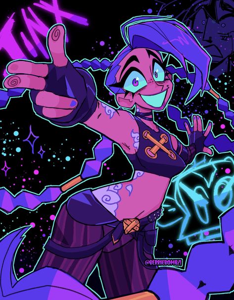 @BerrieBombz Jinx Fanart, Jinx League Of Legends, Best Anime Drawings, League Of Legends Characters, Art Tools Drawing, Lol League Of Legends, Art Drawings Sketches Simple, Drawing Reference Poses, Art Inspiration Drawing