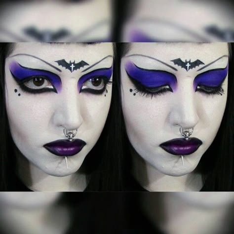 Drac Makens Drac Makens, Gothic Makeup Tutorial, Purple Eye Makeup Tutorial, Gold Eye Makeup Tutorial, Goth Makeup Tutorial, Goth Eye Makeup, Purple Goth, Gothic Mode, Purple Gothic