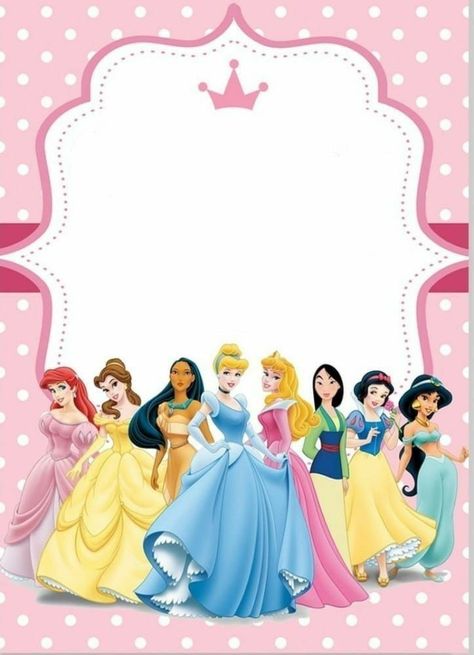 Princess Happy Birthday, Disney Princess Invitations, Disney Princess Cake Topper, Mimi Birthday, Candy Theme Birthday Party, Disney Frames, Disney Princess Cake, Disney Princess Birthday Party, Princess Theme Birthday